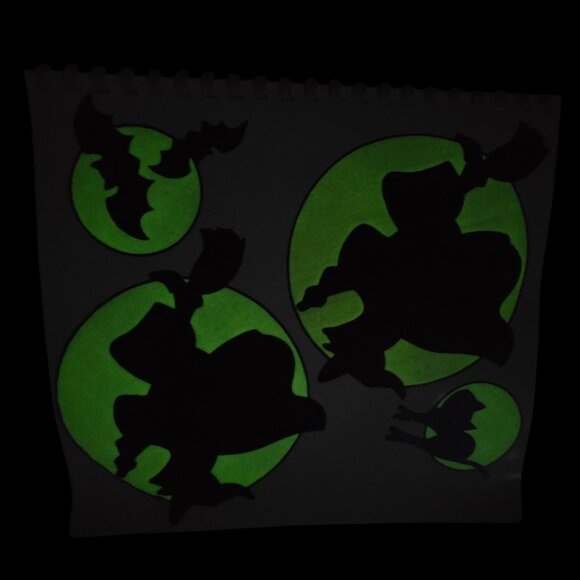 Vintage Halloween Window Clings Book Vinyl Stickers Glow in the Dark Christmas - Picture 8 of 16